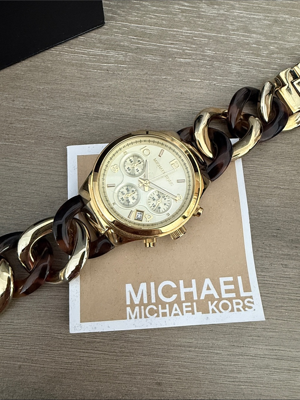 Michael Kors Gold and Brown Men’s Chain-Link Chronograph Watch - Picture 4 of 4